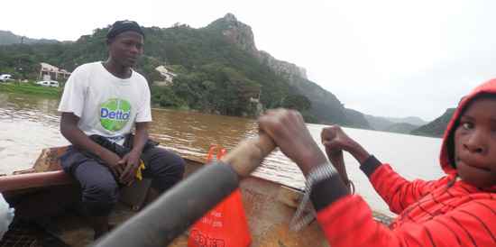 The ferry across the Mzimvubu River