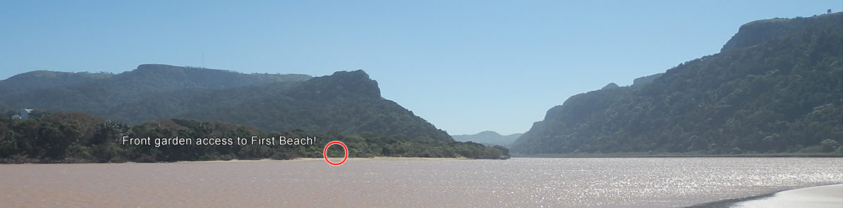 View of Port St Johns from the Mzimvubu River mouth