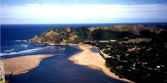An aerial view of Port St Johns